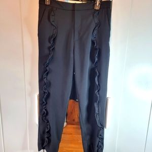 Ruffled Cropped Dress Pants